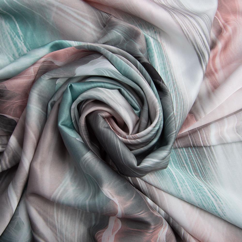 Ткань плательная атлас шелк стрейч корал