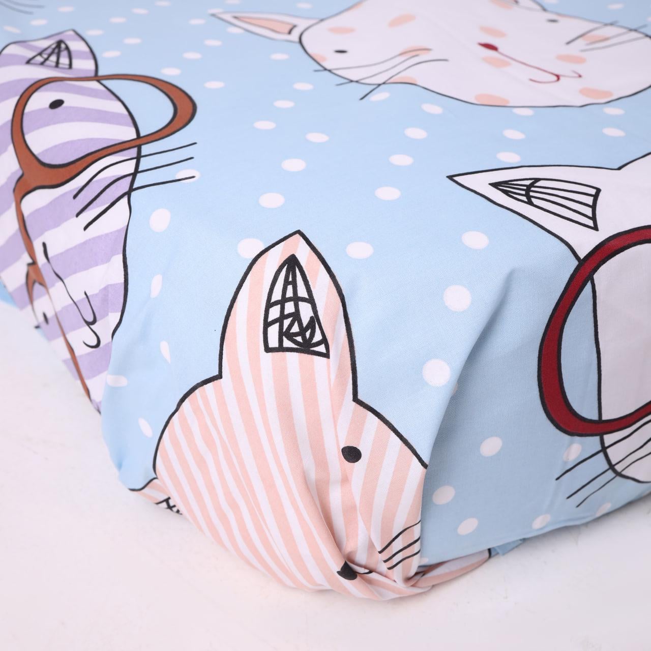 Простынь на резинке Крутой кот бязь 200х200х25 см (20020947)