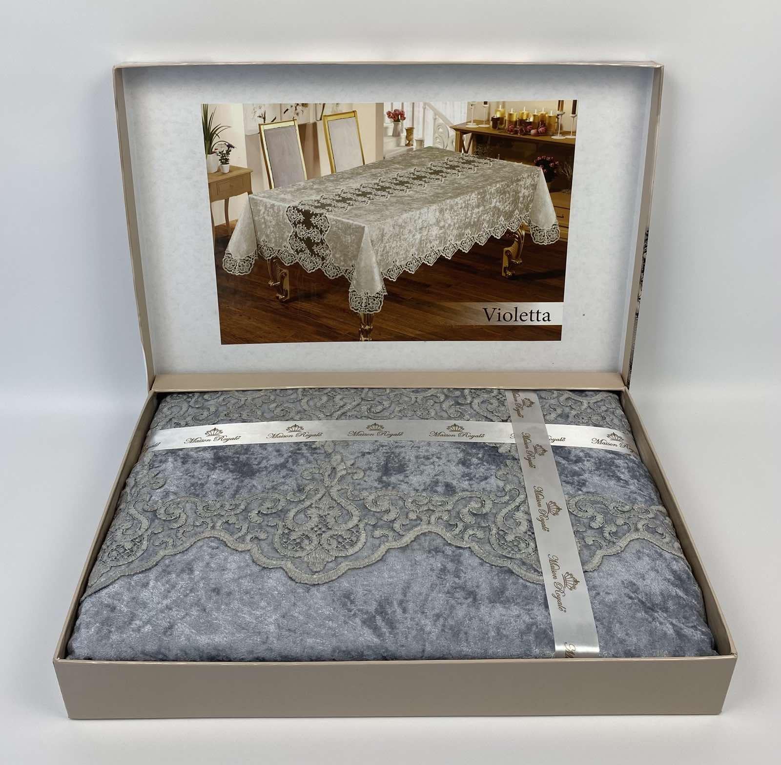 Скатерть велюровая Maison Royale 160x220 см Violetta Grey (CN17636)