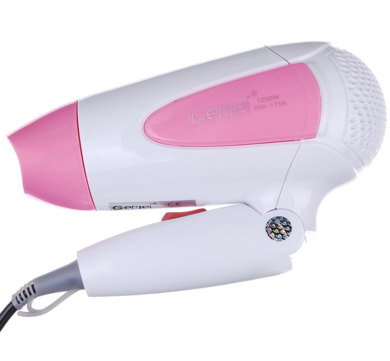 Фен для волос дорожный Gemei GM-1756 1200 Вт (1549791203)