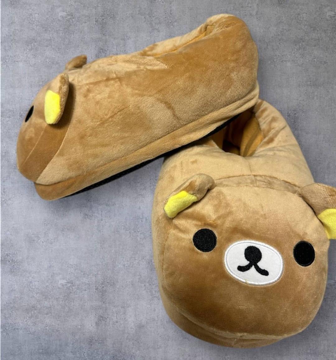 Тапочки домашние плюшевые Мишка р. 32-39 Коричневый