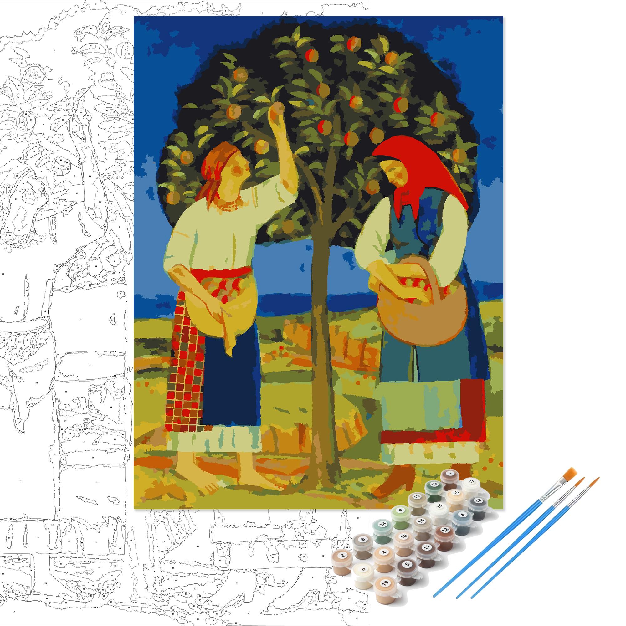 Картина за номерами Тимко Бойчук Жінки біля яблуні 30×40 см (00076)