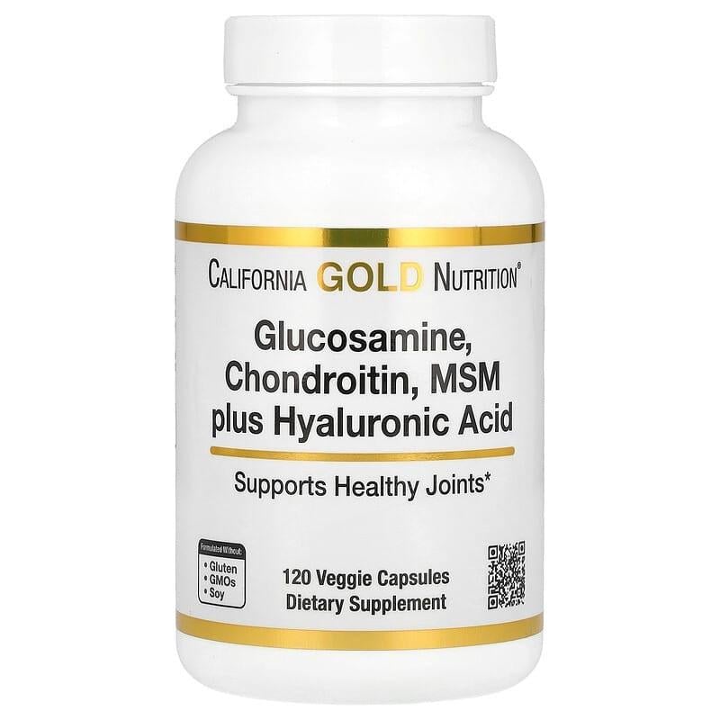 Глюкозамін Хондроітин МСМ з гіалуроновою кислотою California Gold Nutrition хондропротектор 120 капс. (1907949307)