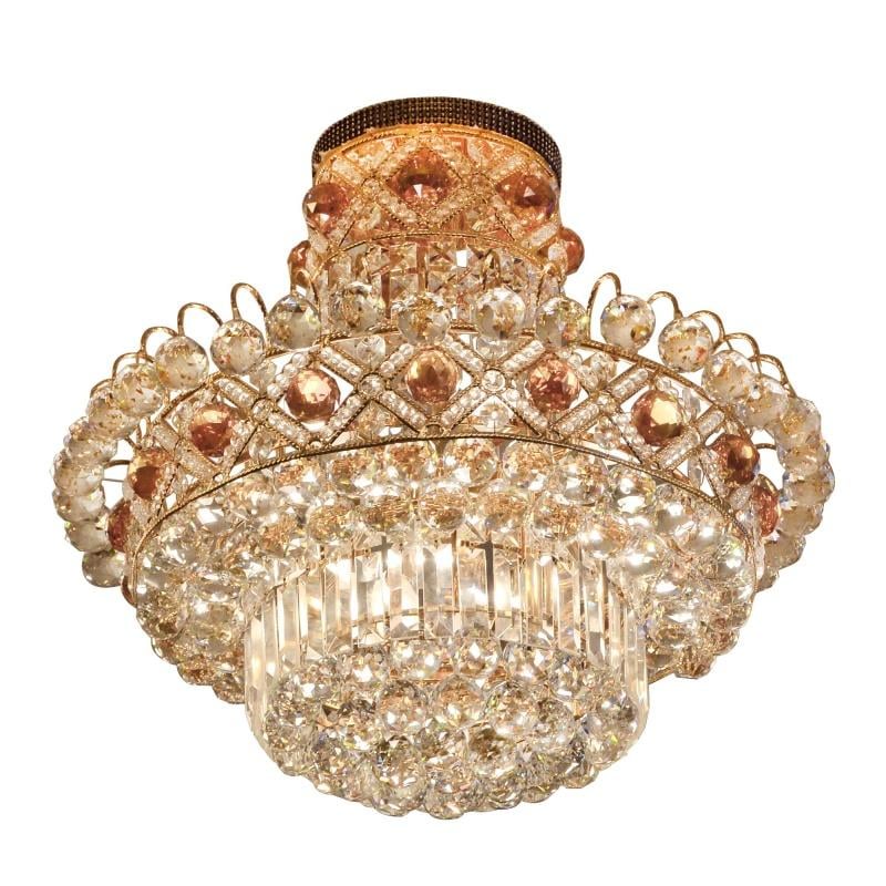 Люстра торт хрустальная большая Brille BCL-212S/14 E14 Gold