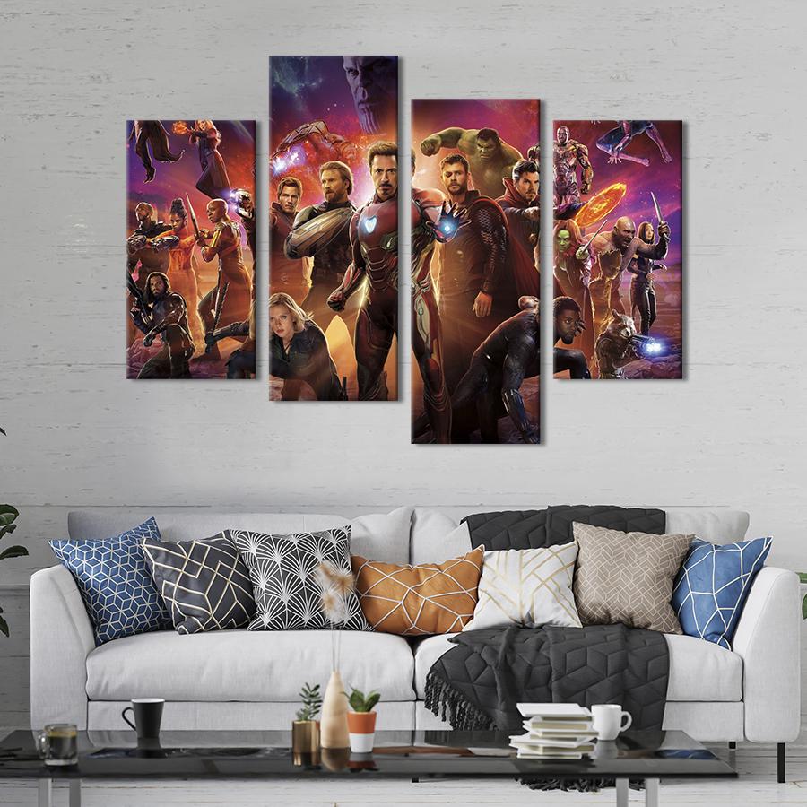 Картина модульная из 4 частей Мстители против Таноса XL 149x106 см (683-42) Картина модульная из 4 частей Мстители против Таноса XL 149x106 см (683-42)
