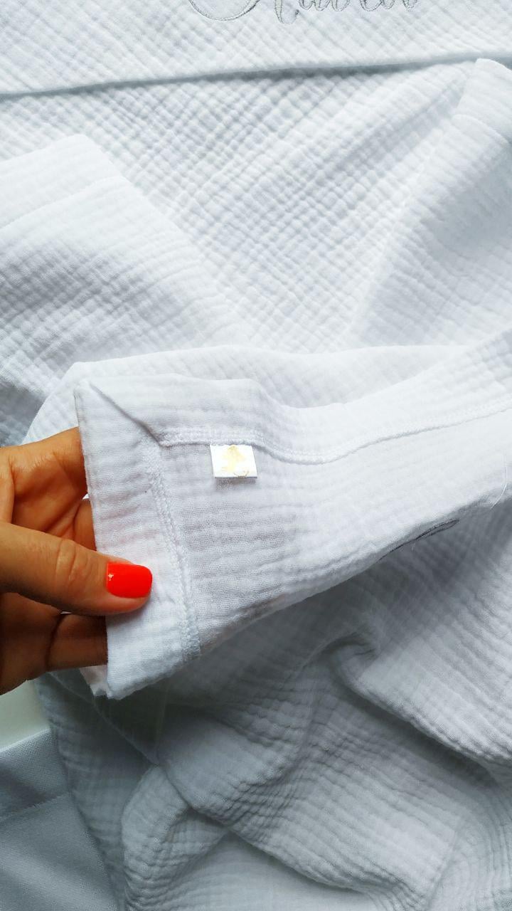 Набор для крещения именной Лето муслиновая крыжма/песочник/мешочки для локона и хранения 62 см (2173033886a) - фото 5 Набор для крещения именной Лето муслиновая крыжма/песочник/мешочки для локона и хранения 62 см (2173033886a) - фото 5