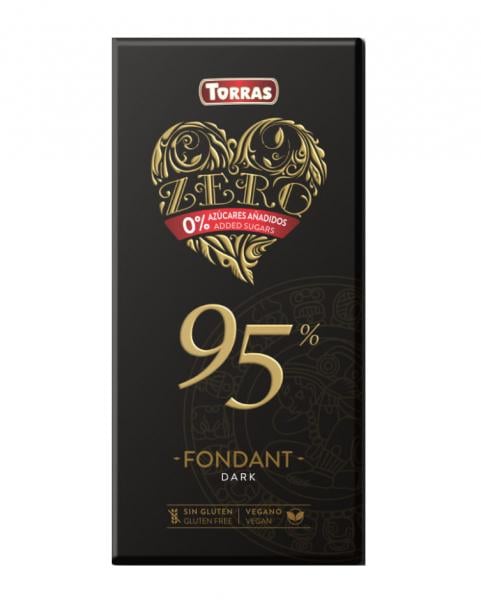 Шоколад екстра-чорний без цукру без глютену 60 TORRAS Zero 95% 100 г (13347935)