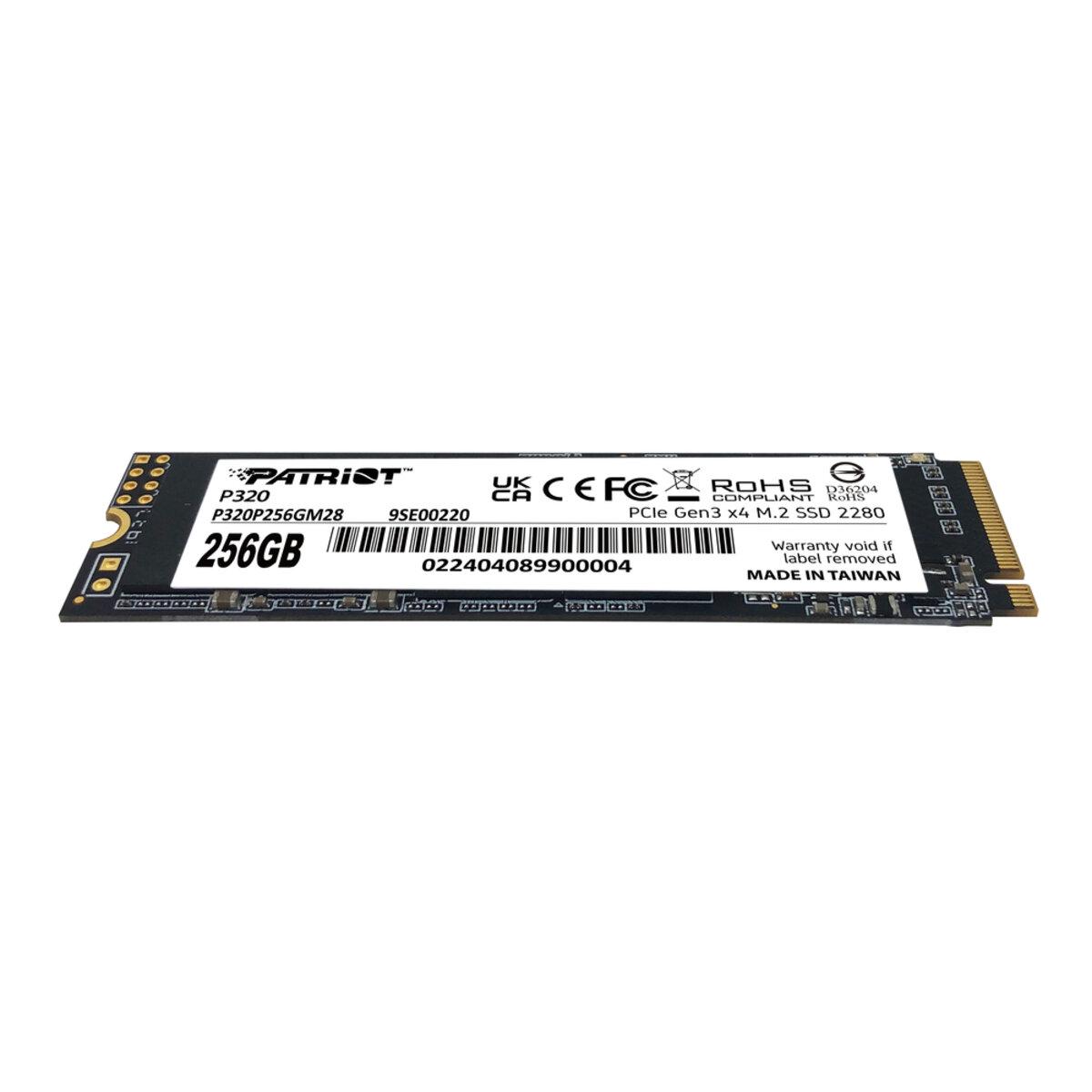 Твердотельный SSD-накопитель Patriot P320 256 Гб форм-фактор M.2 2280 NVMe PCIe Gen3 x4 1700 МБ (30472042) - фото 3 Твердотельный SSD-накопитель Patriot P320 256 Гб форм-фактор M.2 2280 NVMe PCIe Gen3 x4 1700 МБ (30472042) - фото 3