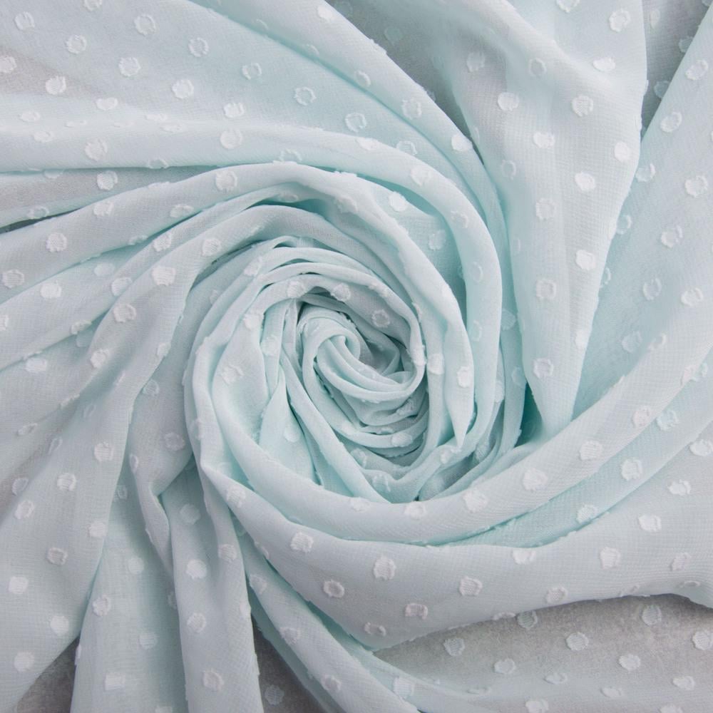 Тканина плательна шифон жакард Ніжно-бірюзовий (22324)