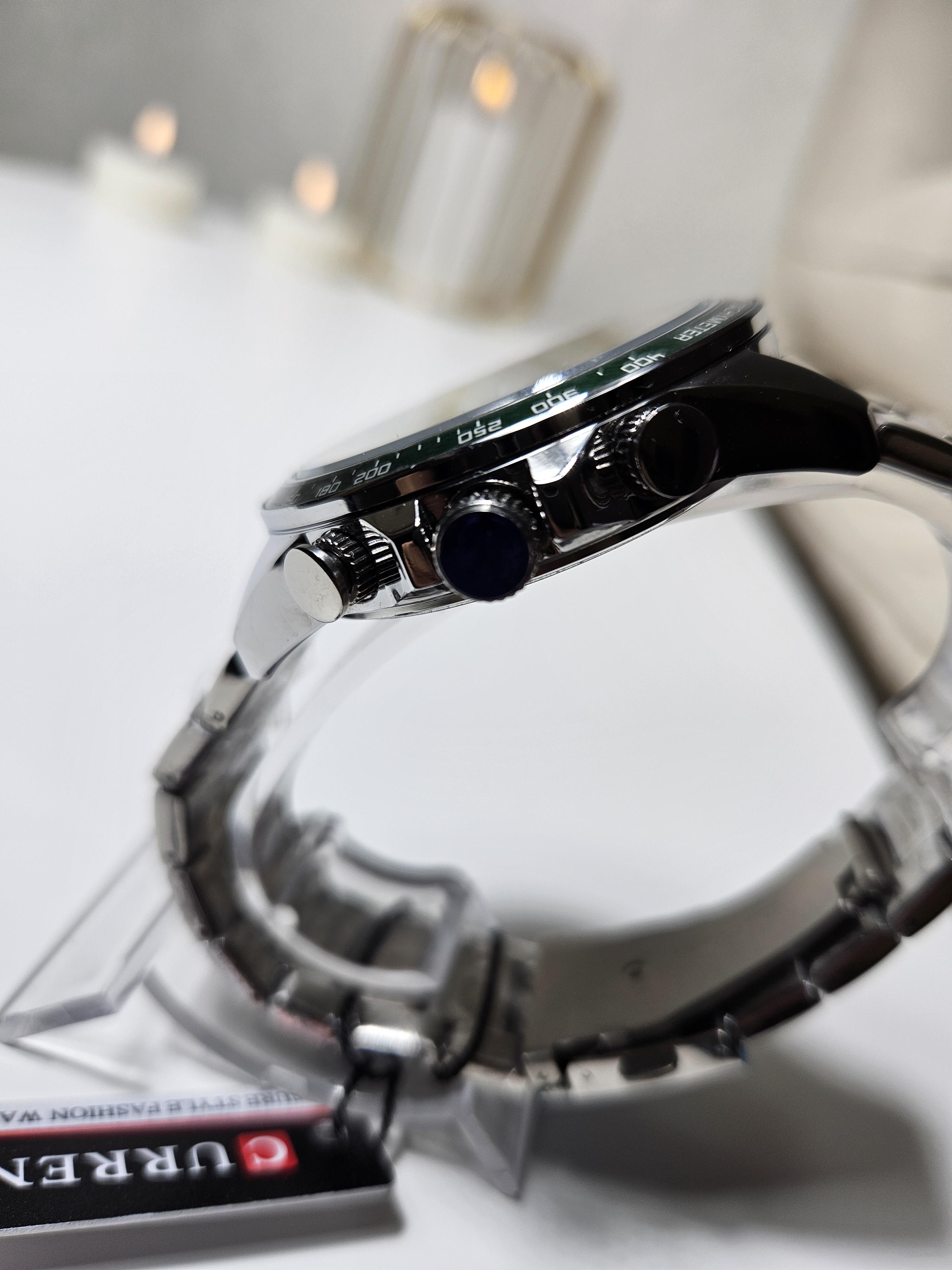 Наручний годинник чоловічий Сurren Diablo Срібний/Зелений циферблат (1111) - фото 3 Наручний годинник чоловічий Сurren Diablo Срібний/Зелений циферблат (1111) - фото 3