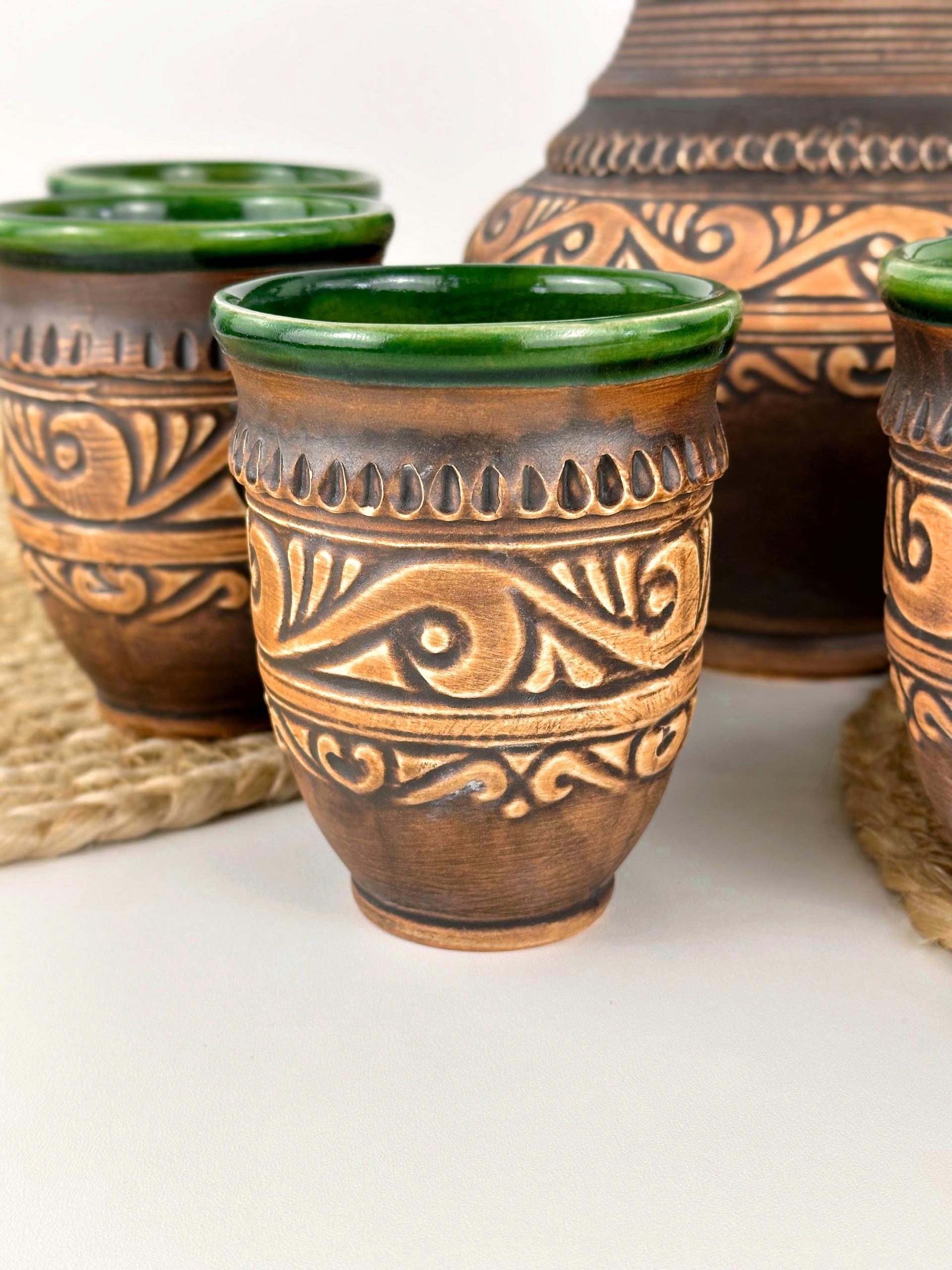 Набір глиняного посуду для узвару Гражда на 6 чоловік Коричневий (17019-28) - фото 3