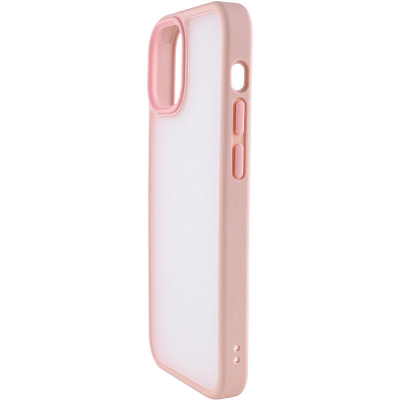 Противоударный TPU+PC Чехол Metal Buttons для Apple iPhone 15 (6.1") Розовый - фото 3