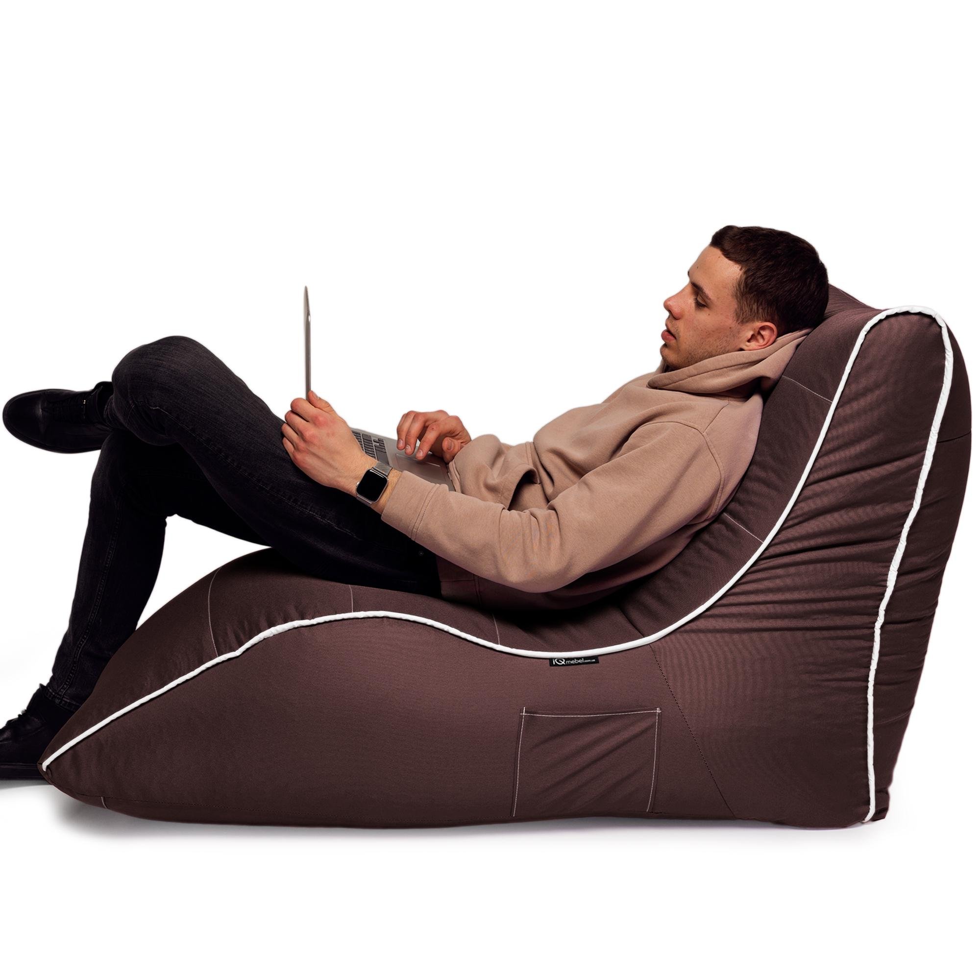 Кресло-мешок iQmebel Лежак 80х125 см оксфорд Коричневый - фото 7