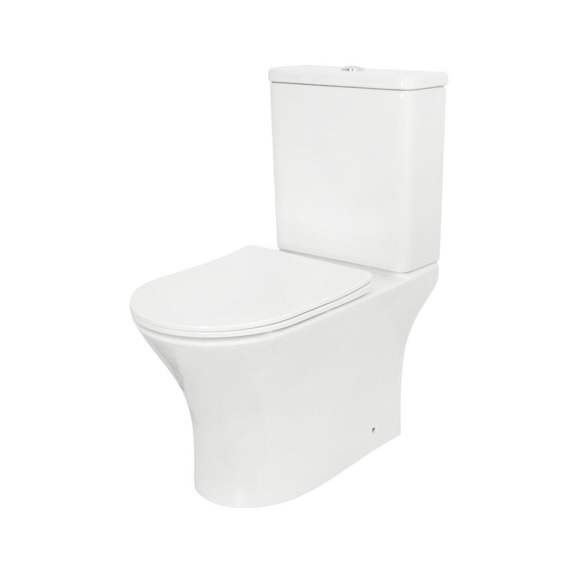 Унітаз компакт підлоговий Venta Soli з бачком горизонтальний випуск Білий (94900)