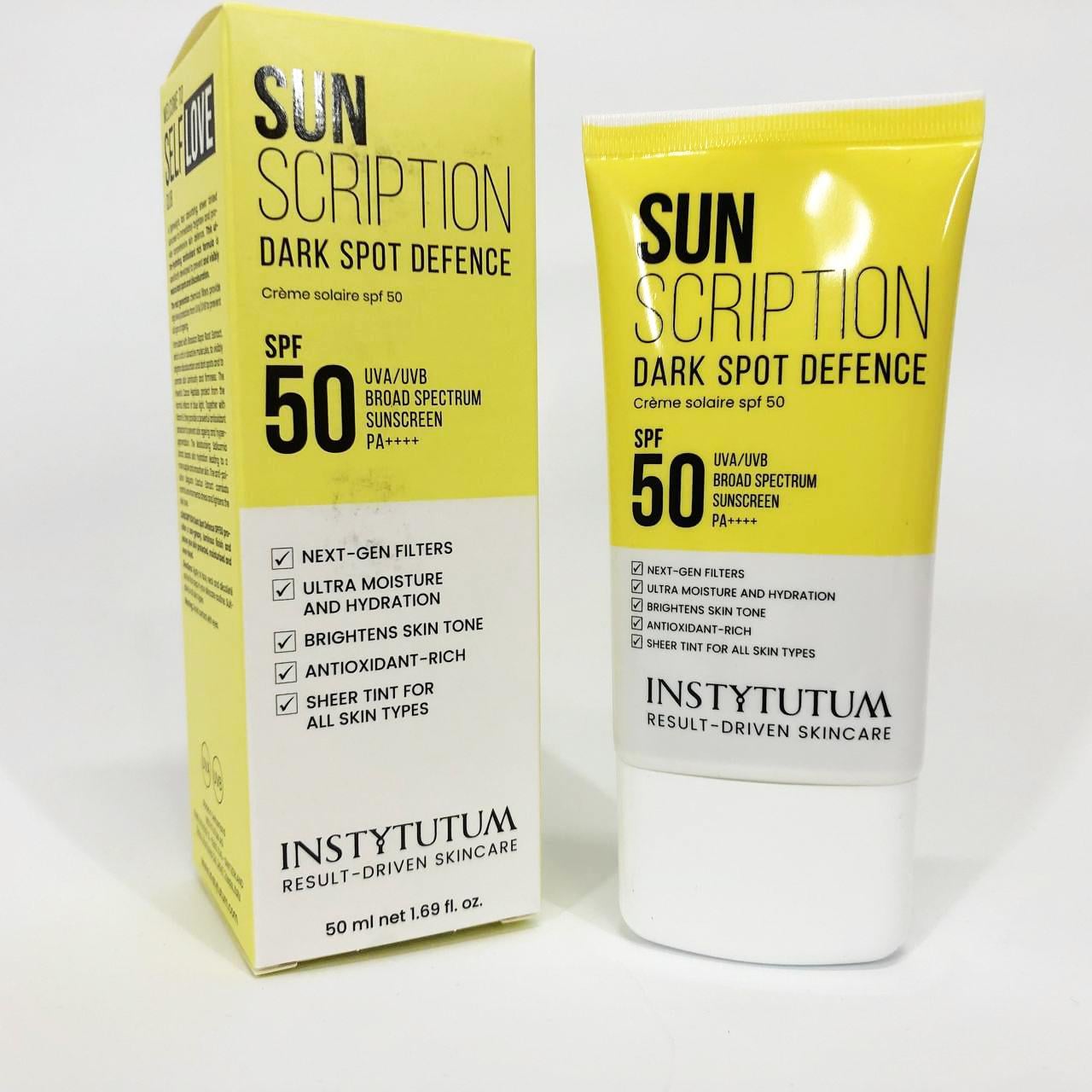Крем сонцезахисний із освітлювальним ефектом Instytutum Sunscription Dark Spot Defence SPF 50 50 мл