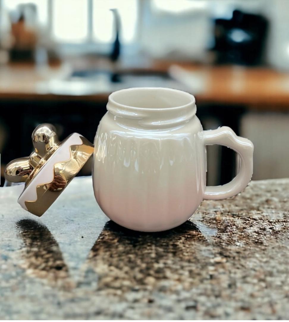 Чашка Lirmatur Бантик кераміка з кришкою 400 мл Рожевий (15414114) - фото 3