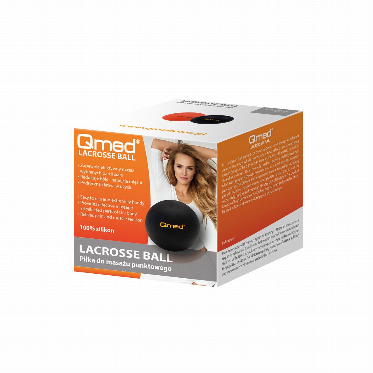 Массажный мяч силиконовый Qmed Lacrosse Ball Ø 6 см Оранжевый - фото 2