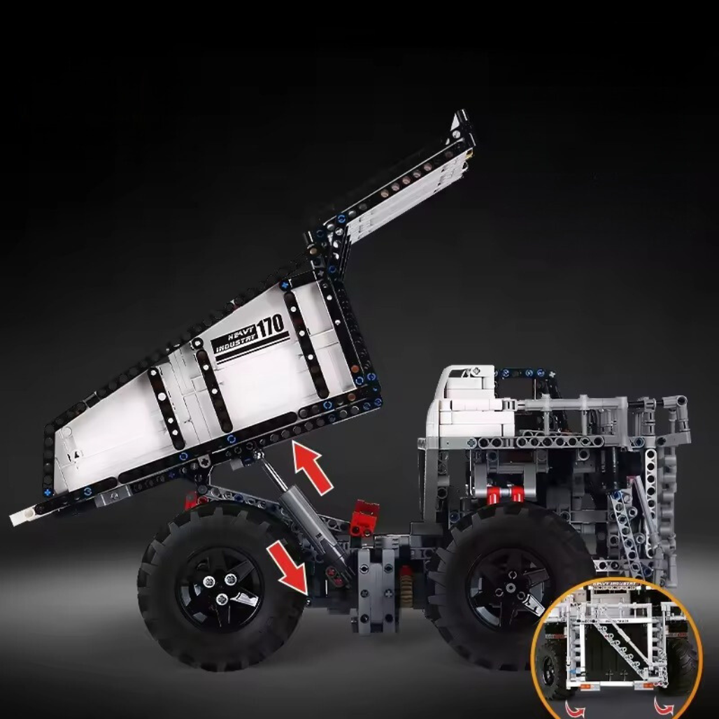 Конструктор детский самосвал для карьера на дистанционном управлении 2044 детали - фото 4