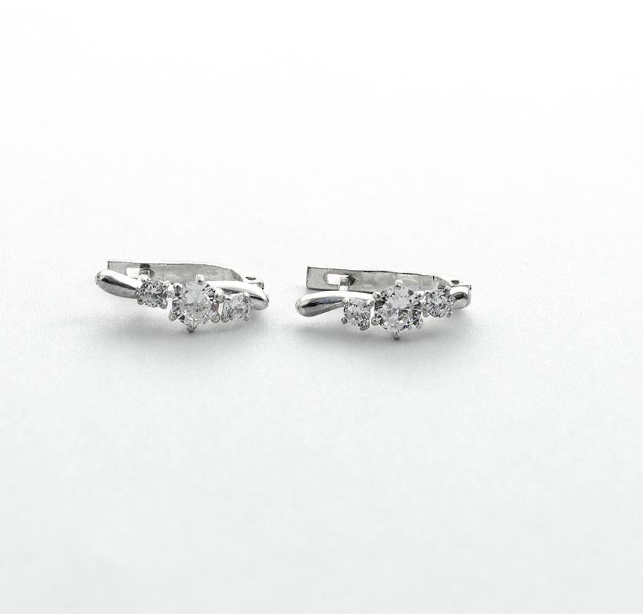 Серьги серебряные Maxi Silver 7958 Три камня (87958)
