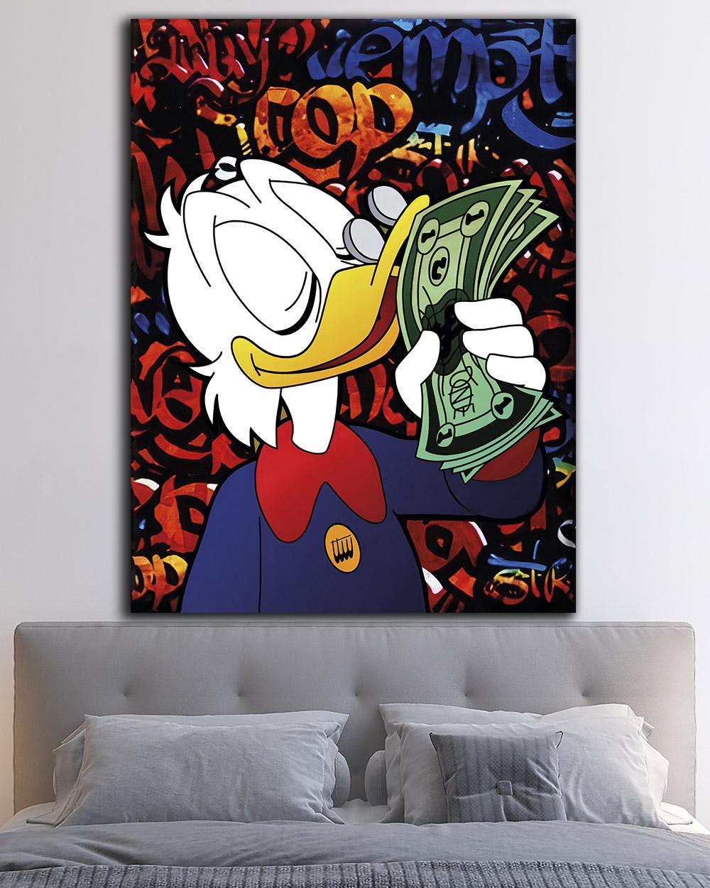 Картина в офис Scrooge Money Kiss 100х130 см (MIX-602-3)