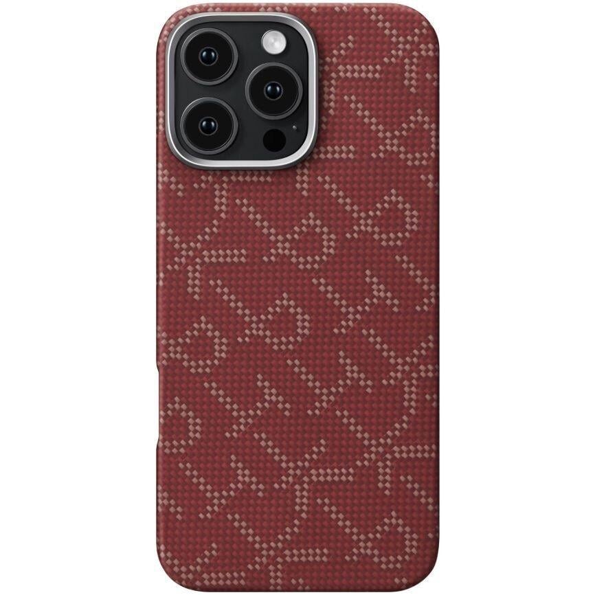 Чехол-накладка Pitaka Tactile Woven Monogram Red/Gold for iPhone 16 Pro Max (KI1602PTKP)