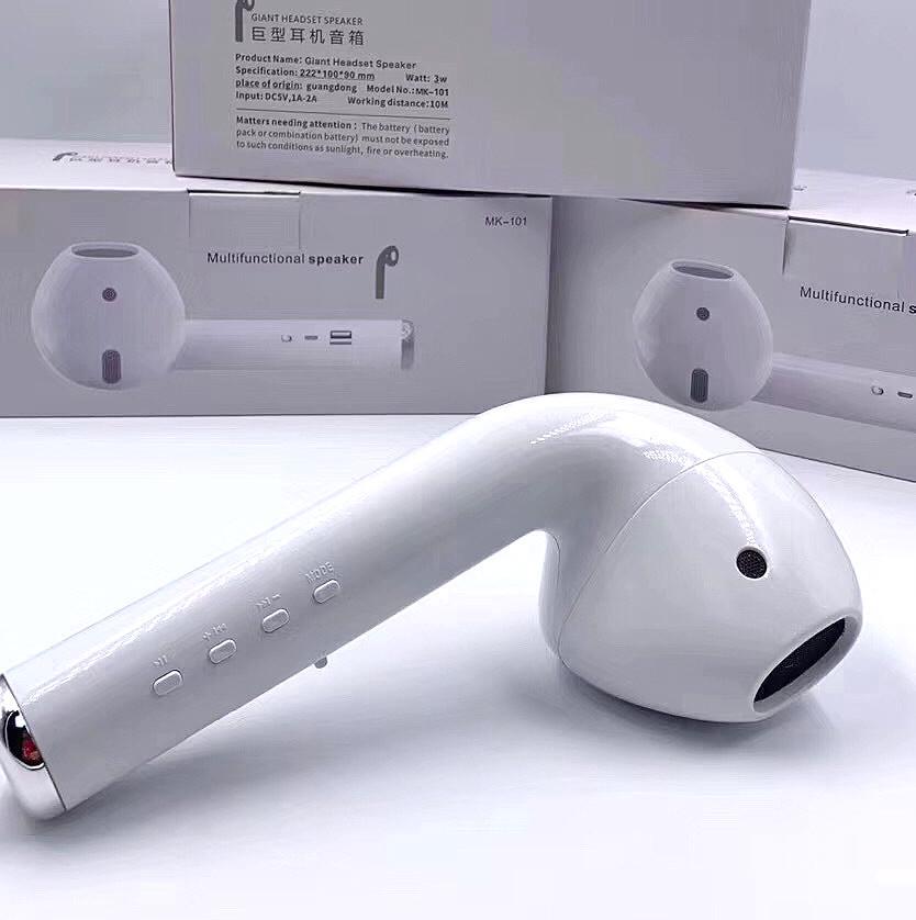 Колонка портативна Airpods MK-101 з вбудованим мікрофоном Білий (2901) - фото 3 Колонка портативна Airpods MK-101 з вбудованим мікрофоном Білий (2901) - фото 3