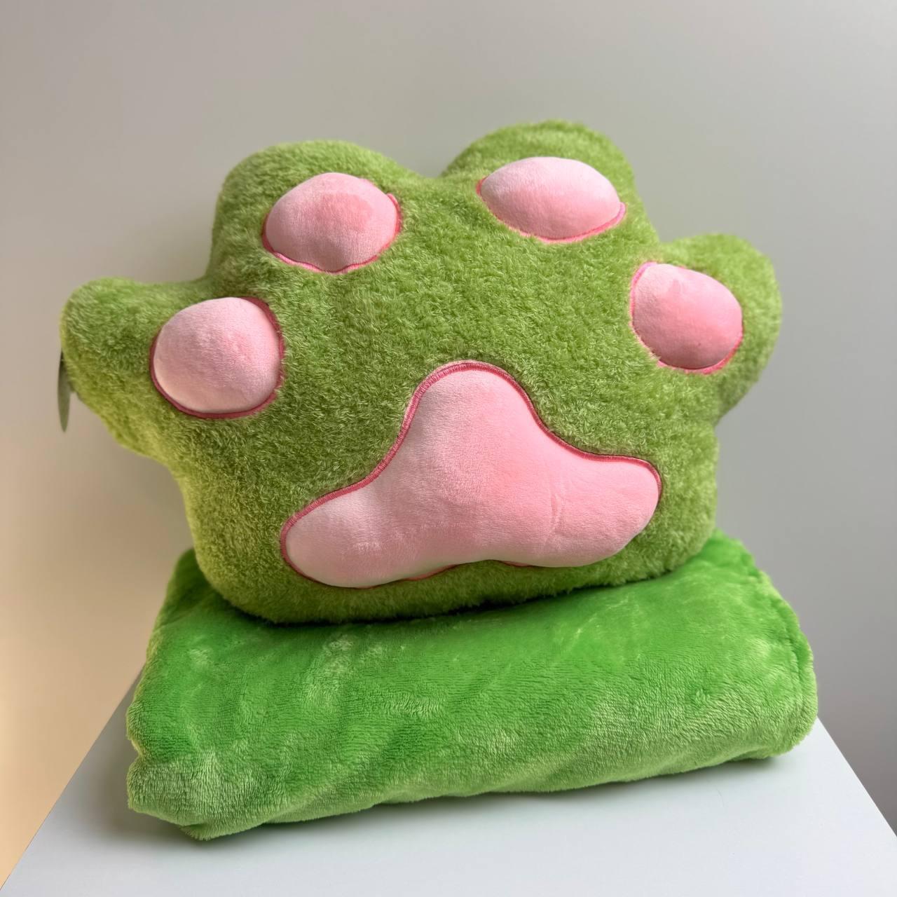 Плед-подушка детская Лапка 3в1 100х140 см Салатовый (П4К-lapa-pled-0010-33) - фото 1 Плед-подушка детская Лапка 3в1 100х140 см Салатовый (П4К-lapa-pled-0010-33) - фото 1