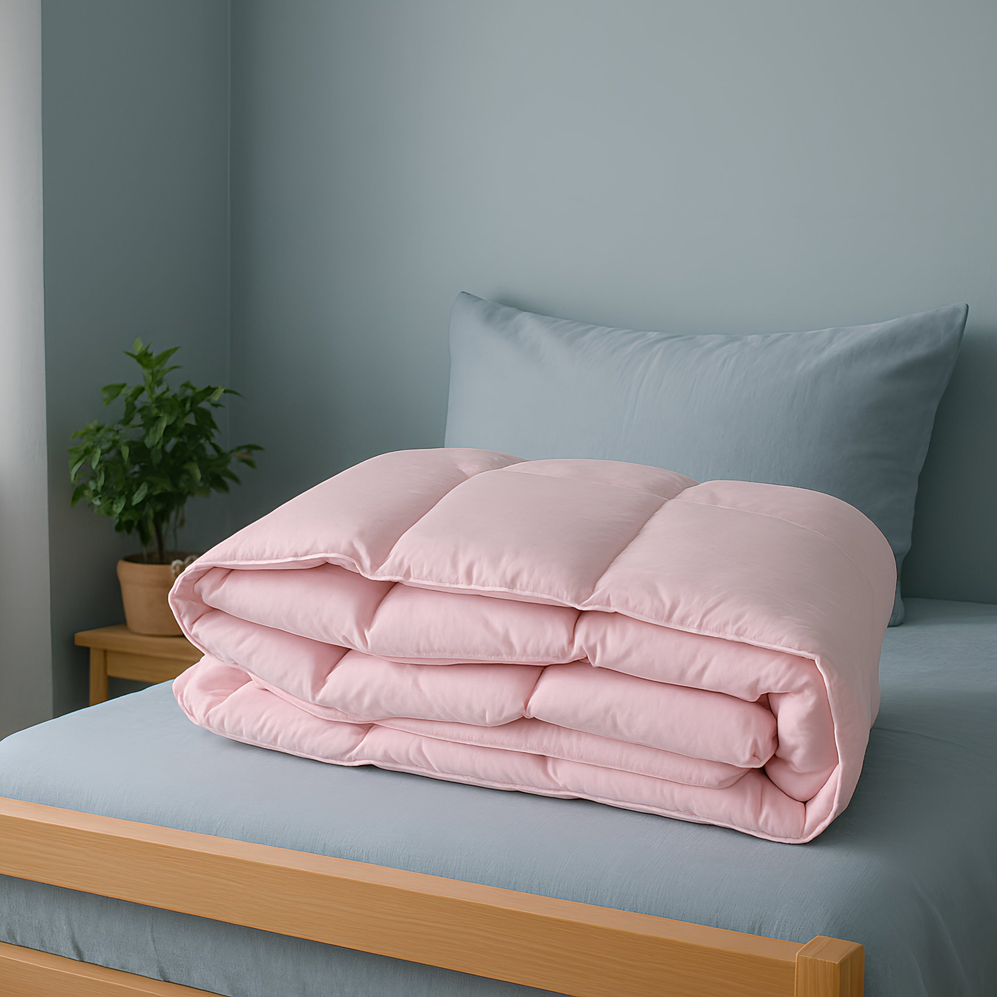 Ковдра пухова зимова тік бавовна 145х205 см Рожевий (56311)