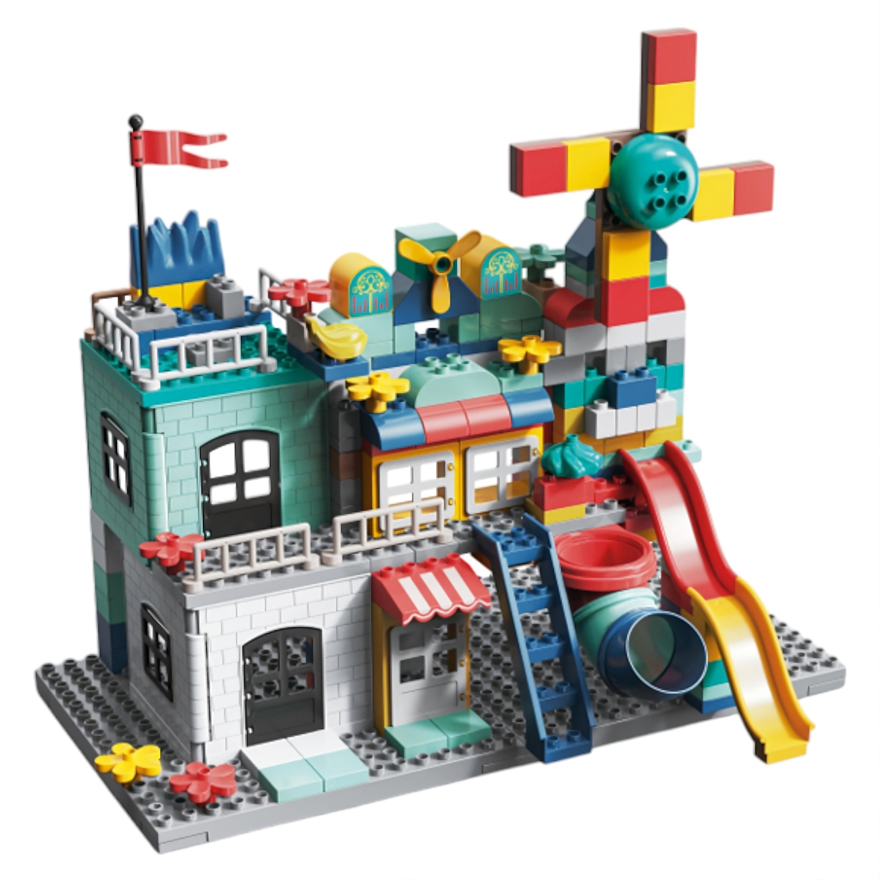 Конструктор детский Парк развлечений с паровозом и аттракционами (10030)