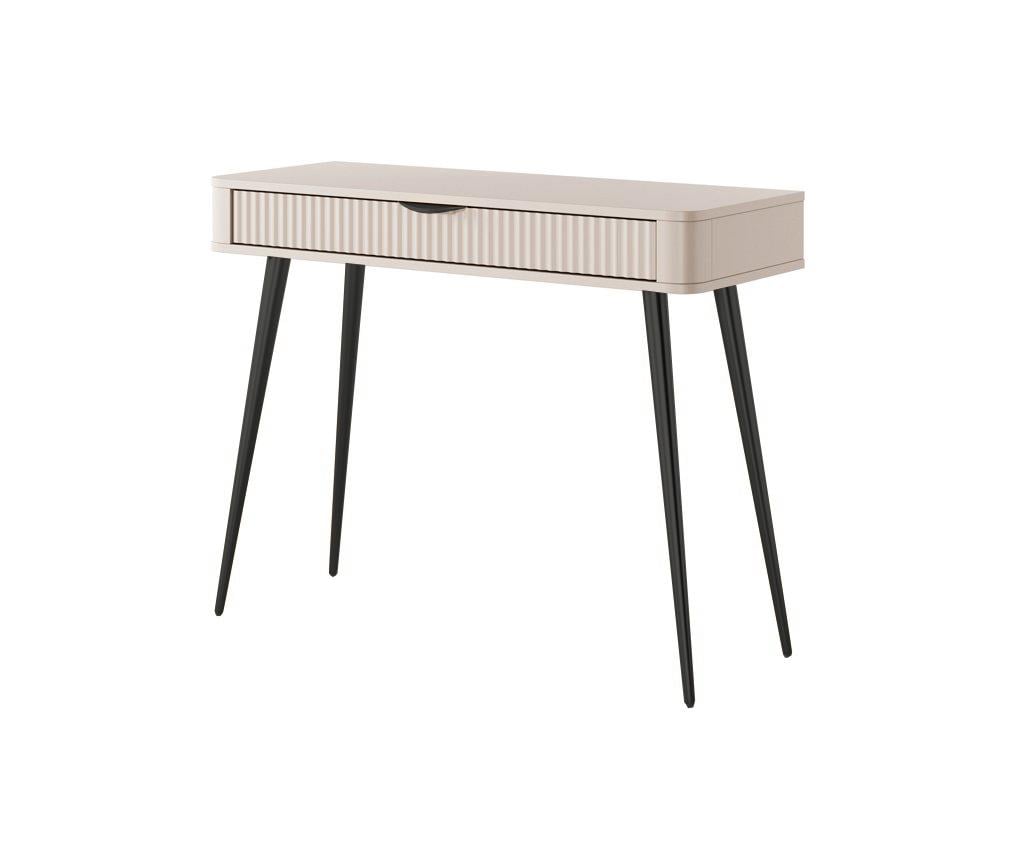 Стол туалетный Perfect Home Lante 1S/100 с 1 ящиком и черными ножками Бежевый (PFH-091170) - фото 5 Стол туалетный Perfect Home Lante 1S/100 с 1 ящиком и черными ножками Бежевый (PFH-091170) - фото 5