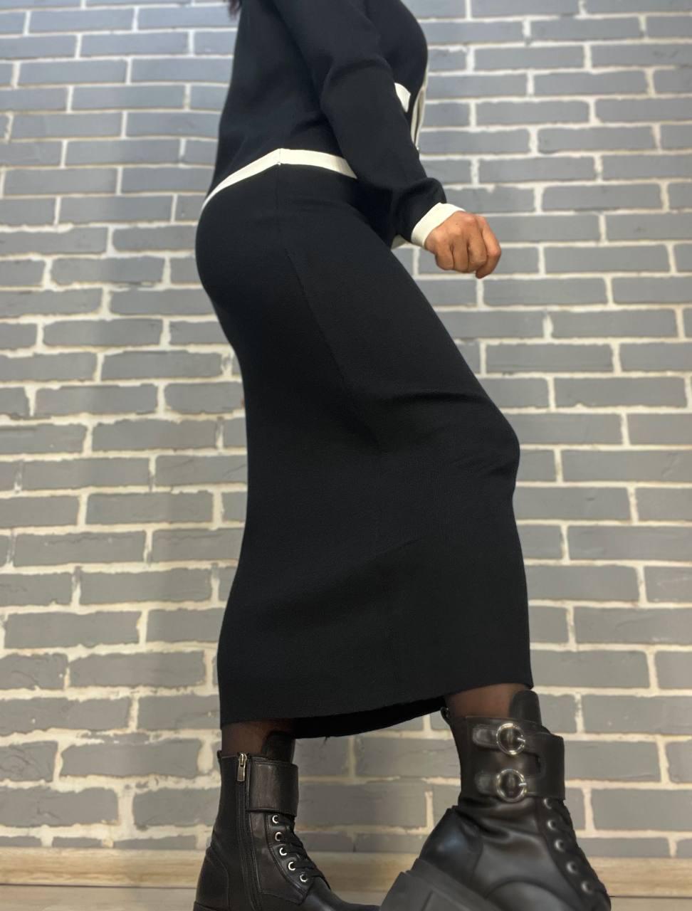 Костюм женский De Red 3167 кадиган с юбкой вязаный OS Черный (3137) - фото 6 Костюм женский De Red 3167 кадиган с юбкой вязаный OS Черный (3137) - фото 6