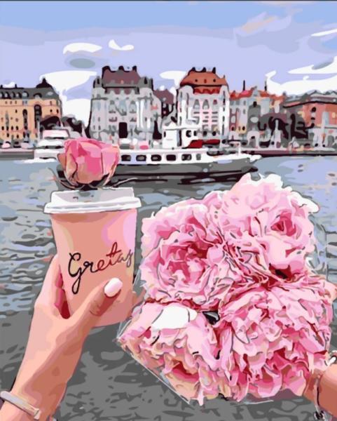 Картина по номерам Strateg Города/Люди Хорошее начало дня 40х50 см в термопакете (SY6049-mt)