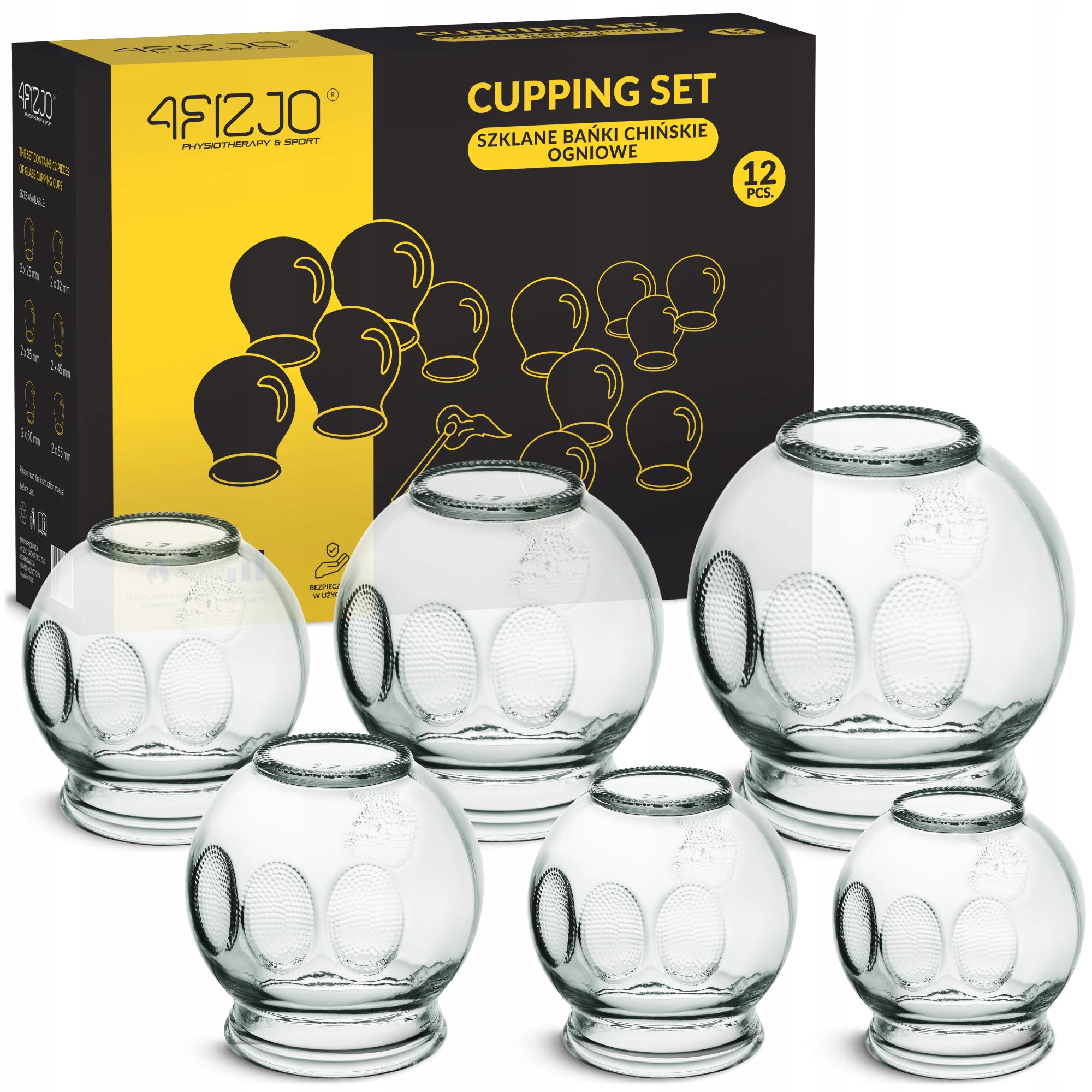Вакуумні масажні банки 4fizjo для тіла 12 шт. скляні (P-5905973402231)