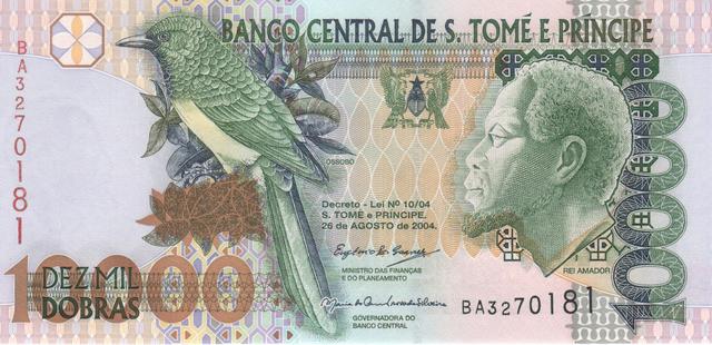Коллекционная банкнота Сан-Томе и Принсипи 10000 добр 2004 UNC P66c (Б03646)