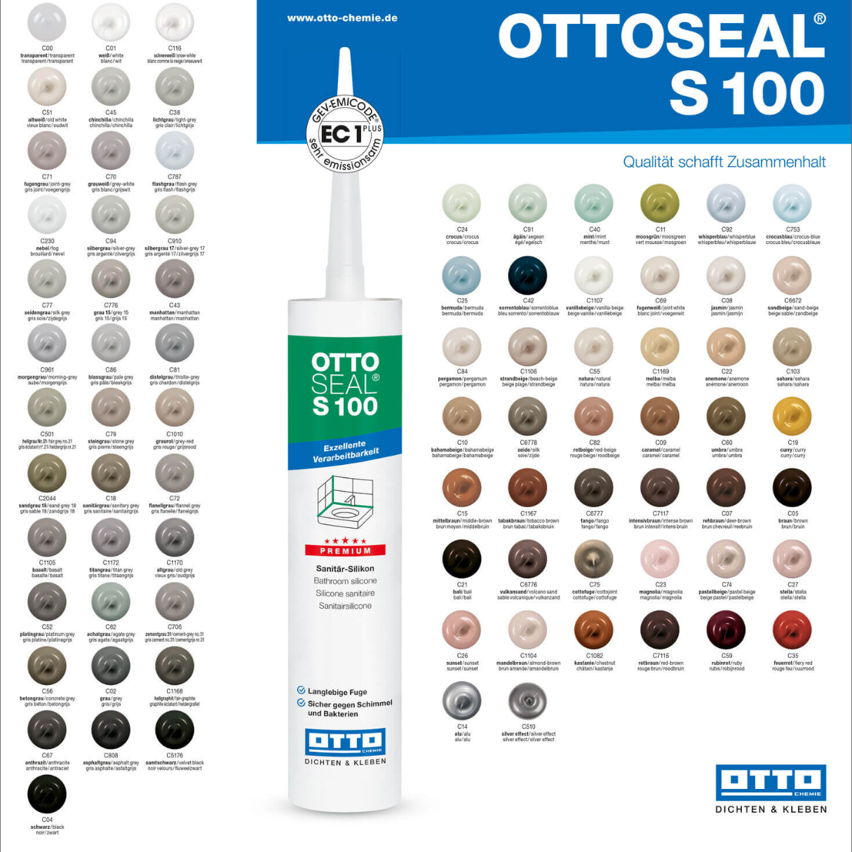 Герметик силиконовый OTTOSEAL S100 С808 (S100C808) - фото 3 Герметик силиконовый OTTOSEAL S100 С808 (S100C808) - фото 3