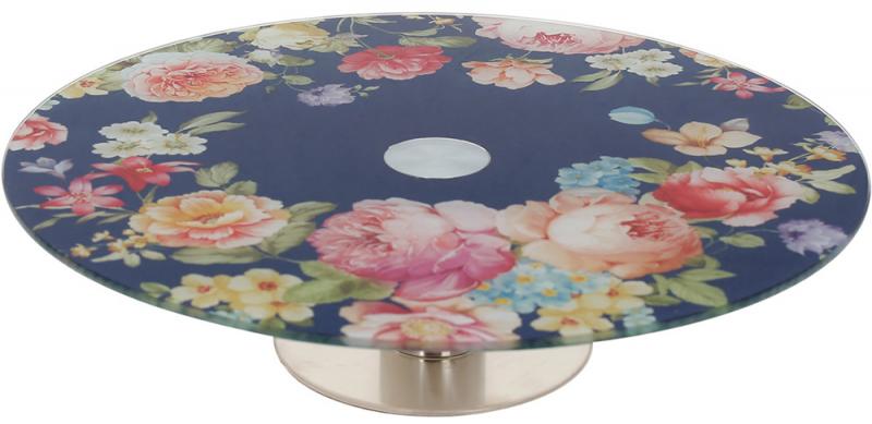 Блюдо сервировочное Liadane Розовый Сад вращающееся Ø 30 см стеклянное на ноге (BD-594-243) - фото 1 Блюдо сервировочное Liadane Розовый Сад вращающееся Ø 30 см стеклянное на ноге (BD-594-243) - фото 1
