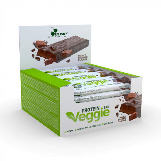 Углеводно-протеиновый батончик Olimp Nutrition Veggie Protein Bar 24х50 г Double Brownie