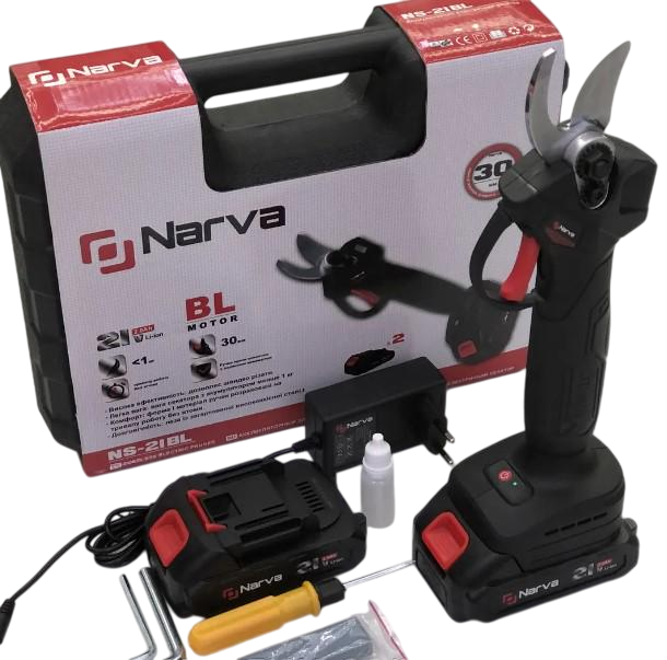 Секатор акумуляторний NАRVА NS-21ВL (безщітковий двигун електронне табло)