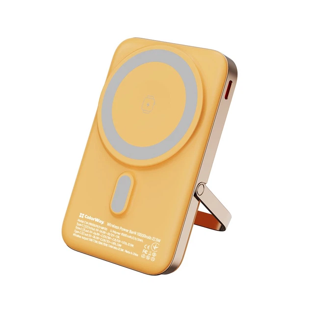 Повербанк ColorWay 10000 mAh 22,5 Вт 2xType-C PD3.0 MagSafe 15 Вт LED-дисплей Amber (MCT-CW-PB100LPA2Y-WPDD) Повербанк ColorWay 10000 mAh 22,5 Вт 2xType-C PD3.0 MagSafe 15 Вт LED-дисплей Amber (MCT-CW-PB100LPA2Y-WPDD)