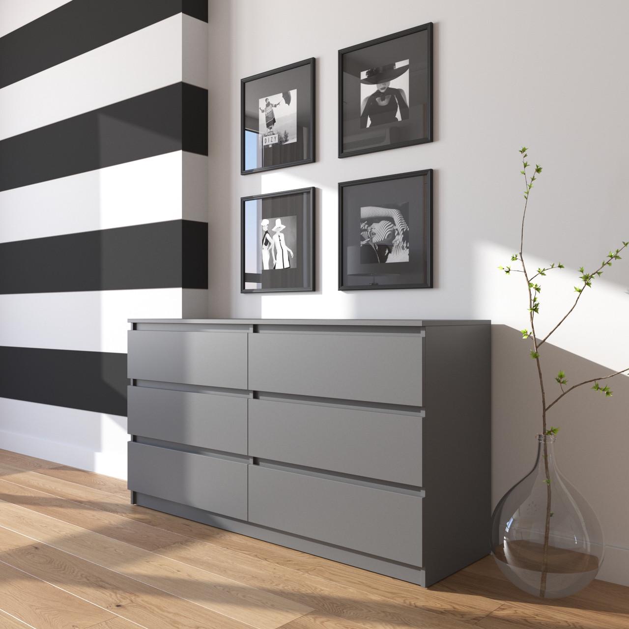 Комод з шухлядами Вайс R-7 140х40х75 см Антрацит (30300412) - фото 1 Комод з шухлядами Вайс R-7 140х40х75 см Антрацит (30300412) - фото 1