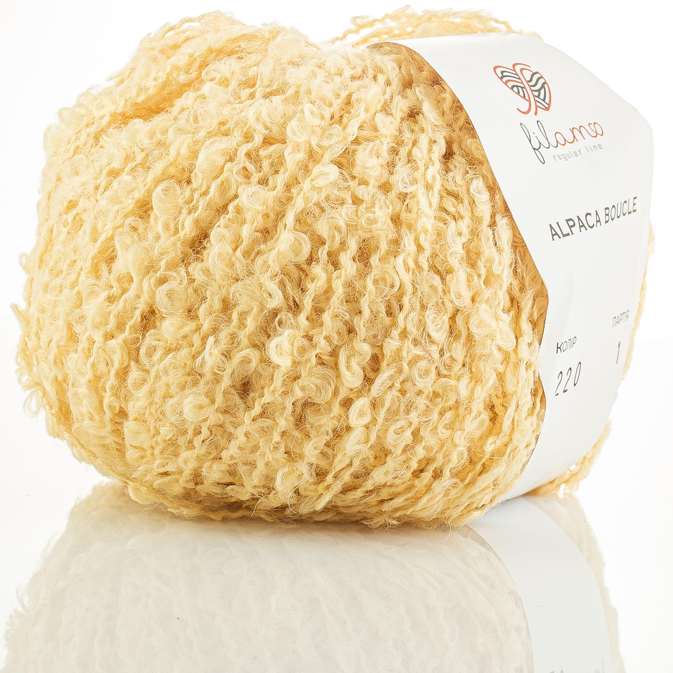 Пряжа букле Filamo Alpaca Boucle 220 лимон (3951)