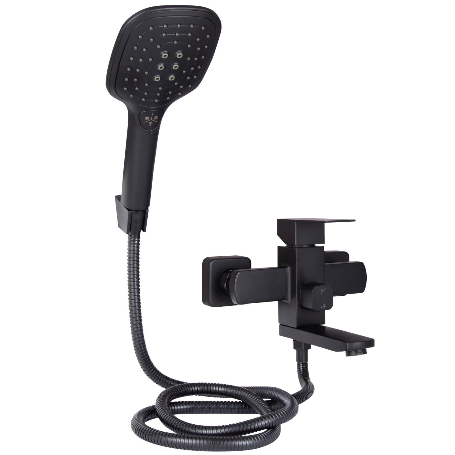 Смеситель для ванны Lidz Kubis 05P-SES LD048KU43377 однорычажный Черный (160693)