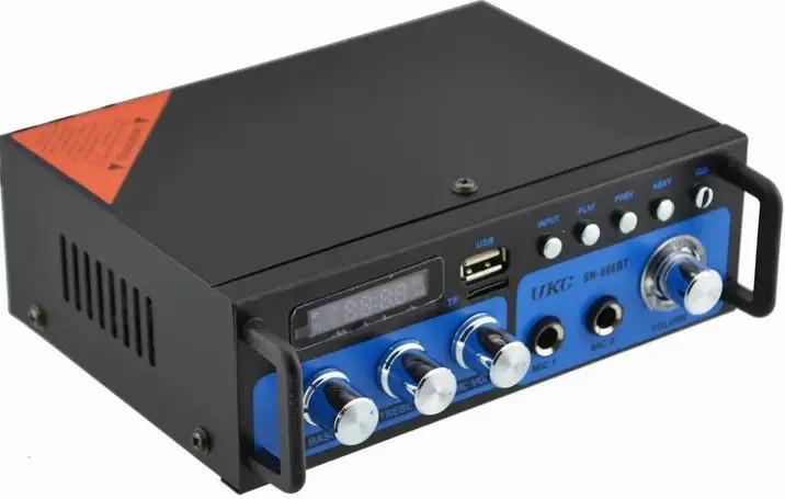 Усилитель мощности звука Bluetooth/Караоке FM/USB/SD-карта 2х300W UKC SN-666BT (20653787) - фото 5