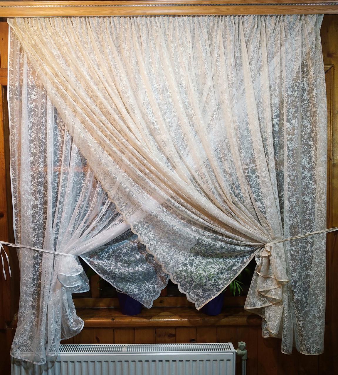 Тюль Дина мрамор Бежевый/Белый (1051874077) Тюль Дина мрамор Бежевый/Белый (1051874077)