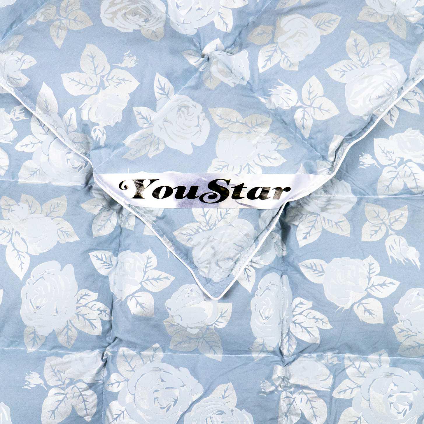 Одеяло YouStar из искусственного лебединого пуха полуторное 145x205 см Голубой (olp-145x205-blue) - фото 7