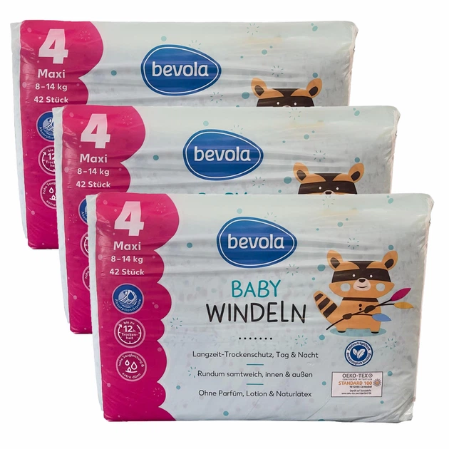Підгузки дитячі Bevola Baby 4 Maxi 8-14 кг 126 шт. (103172345)