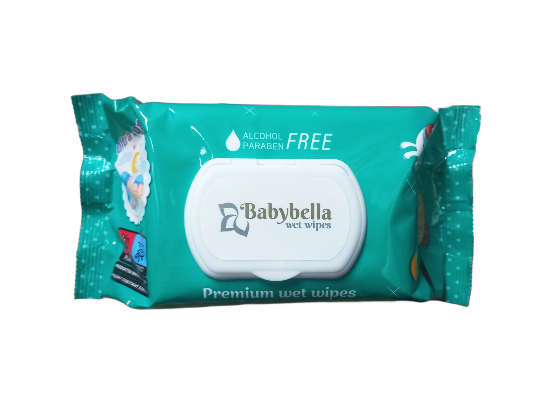 Салфетки влажные Babybella с клапаном 120 шт. (124729)