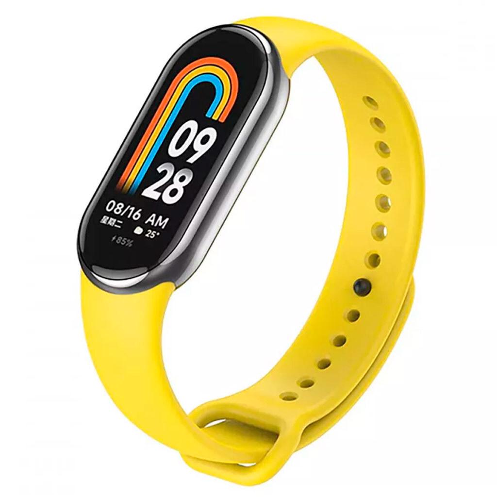 Ремешок силиконовый для фитнеса браслета Xiaomi Band 8 Желтый