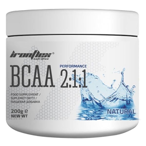 Аминокислота BCAA для спорта IronFlex BCAA Performance 2-1-1 200 г 40 порций Natural (000023387)
