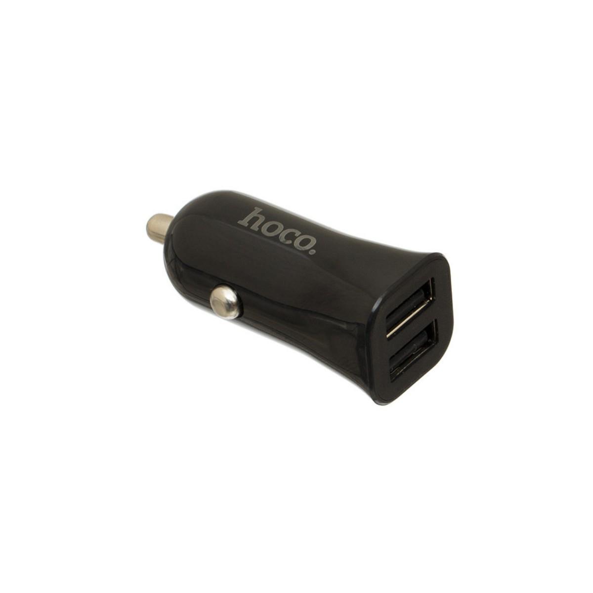 Зарядний пристрій автомобільний Hoco Z12 elite two-port car charger 2 USB 2.4 A Black (01290)